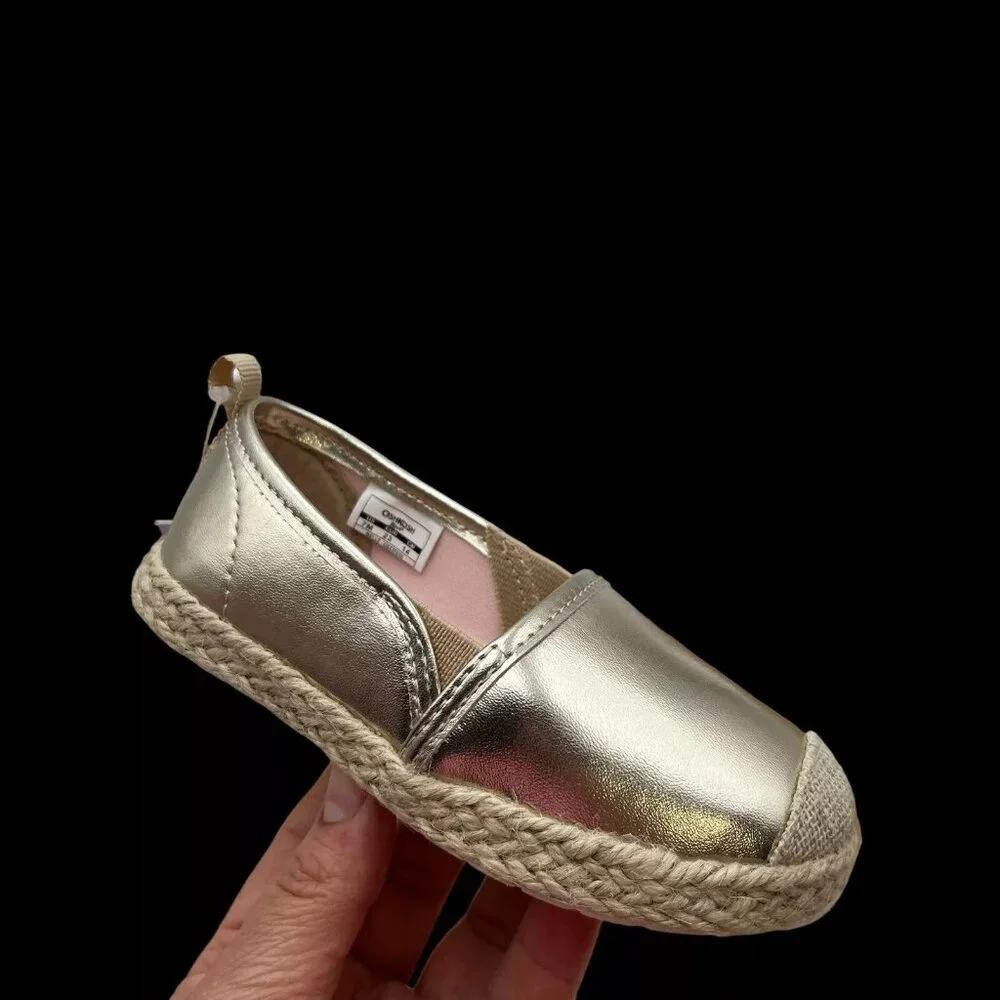 Oshkosh Toddler Girls Slip-on‎ Casual Shoes Size 7 Gold Metallic Finish